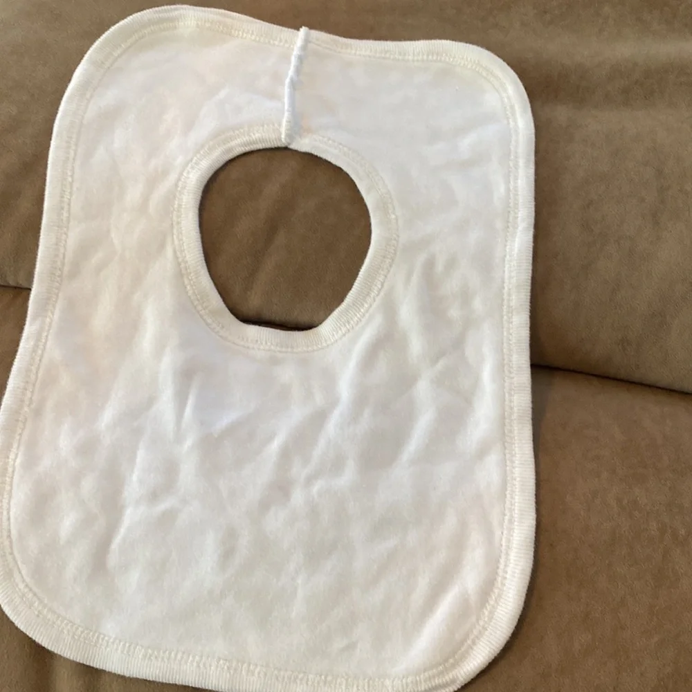 Alice in wonderland “precious one we’re all mad here!” Baby bib